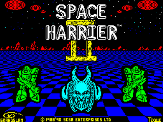 Space Harrier II title screen for ZX Spectrum